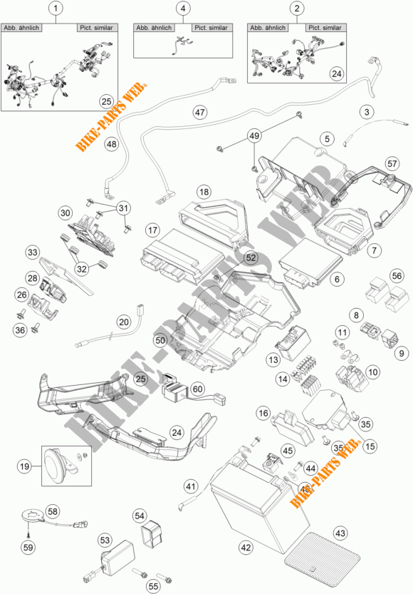 KABELBOOM voor KTM 1290 SUPER DUKE R WHITE 2017