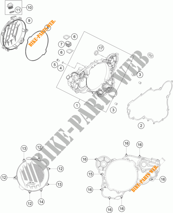 KOPPELINGS DEKSEL voor KTM 250 SX 2017