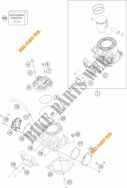 CILINDER / CILINDERKOP voor KTM 250 SX 2017