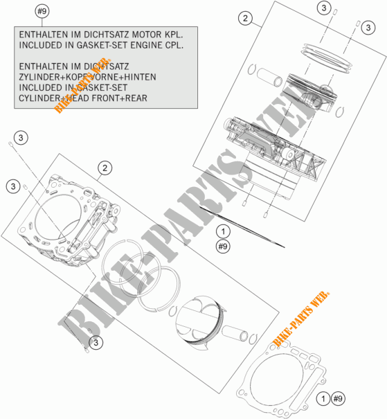 CILINDER voor KTM 1290 SUPER DUKE R BLACK 2017