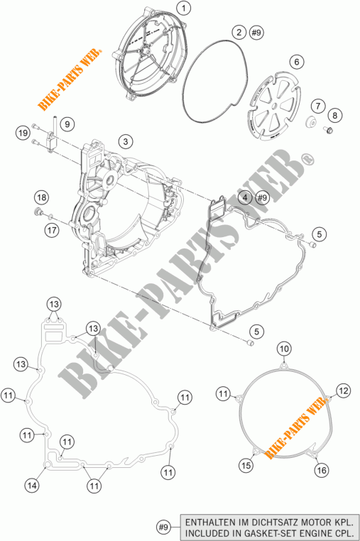 KOPPELINGS DEKSEL voor KTM 1290 SUPER DUKE R BLACK 2017
