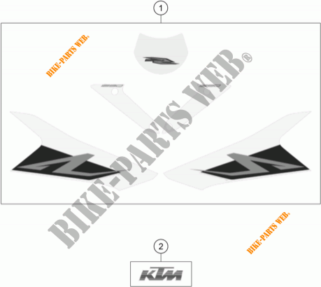 STICKERS voor KTM 1290 SUPER DUKE R BLACK 2017