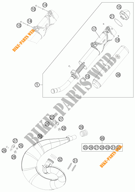 UITLAAT voor KTM 250 SX 2012