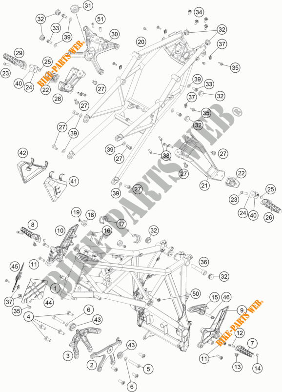 FRAME voor KTM 1290 SUPER DUKE R ORANGE ABS 2016