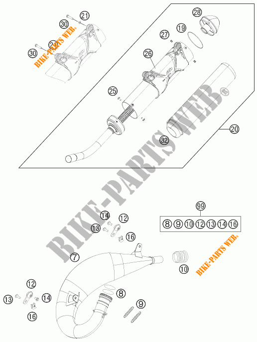 UITLAAT voor KTM 150 SX 2015