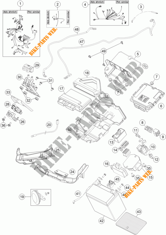 KABELBOOM voor KTM 1290 SUPER DUKE R ORANGE ABS 2016