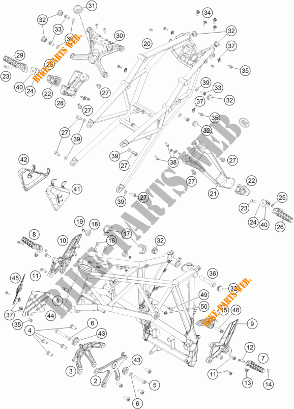 FRAME voor KTM 1290 SUPER DUKE R BLACK ABS 2016