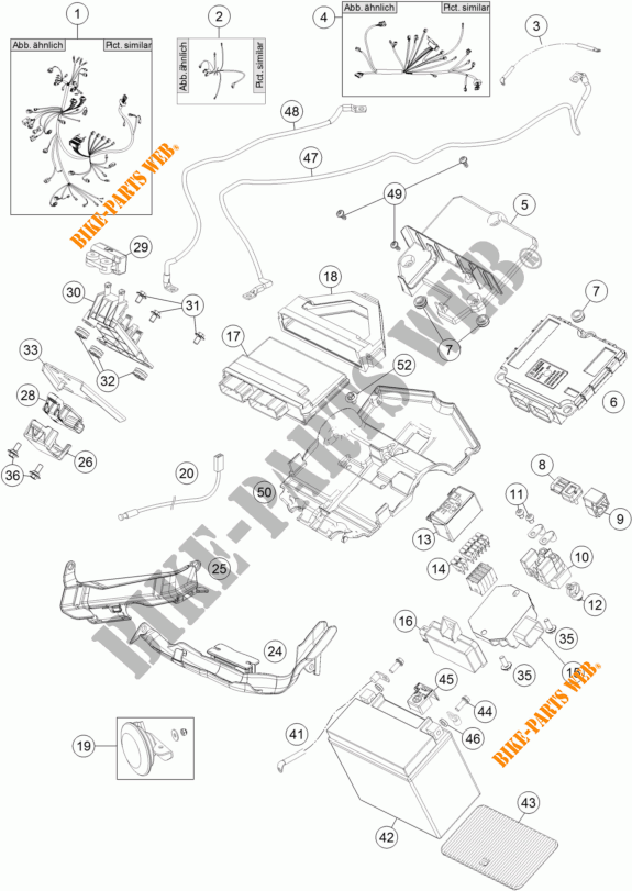 KABELBOOM voor KTM 1290 SUPER DUKE R ORANGE ABS 2016