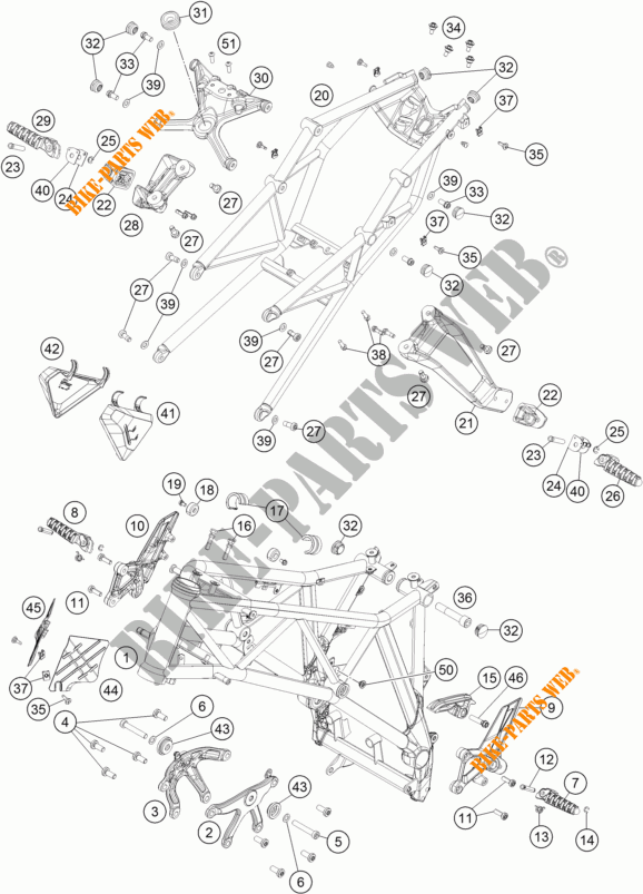 FRAME voor KTM 1290 SUPER DUKE R ORANGE ABS 2016