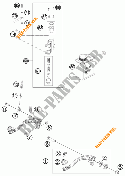 REMPOMP ACHTER voor KTM 65 SX 2015
