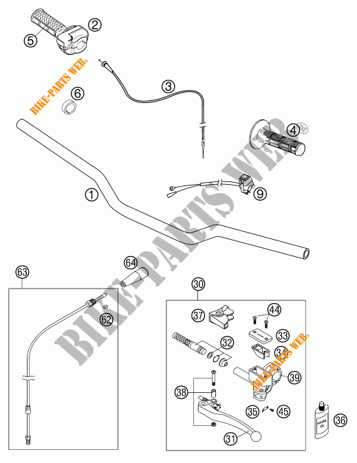 STUUR / BESTURING voor KTM 65 SX 2002