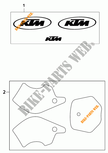 STICKERS voor KTM 65 SX 2001