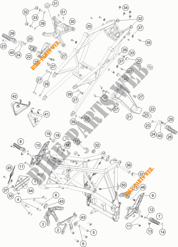 FRAME voor KTM 1290 SUPER DUKE R ORANGE ABS 2015
