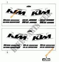 STICKERS voor KTM 50 SX JUNIOR 2000