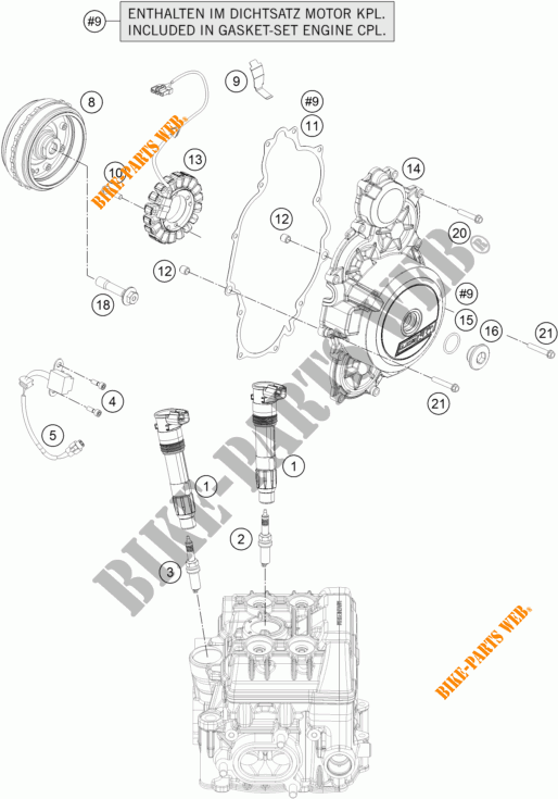 DYNAMO voor KTM 1290 SUPER DUKE R ORANGE ABS 2015