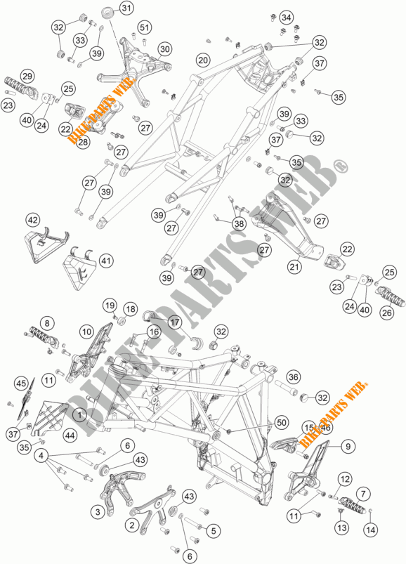 FRAME voor KTM 1290 SUPER DUKE R ORANGE ABS 2015