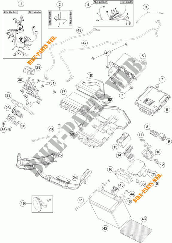 KABELBOOM voor KTM 1290 SUPER DUKE R ORANGE ABS 2015