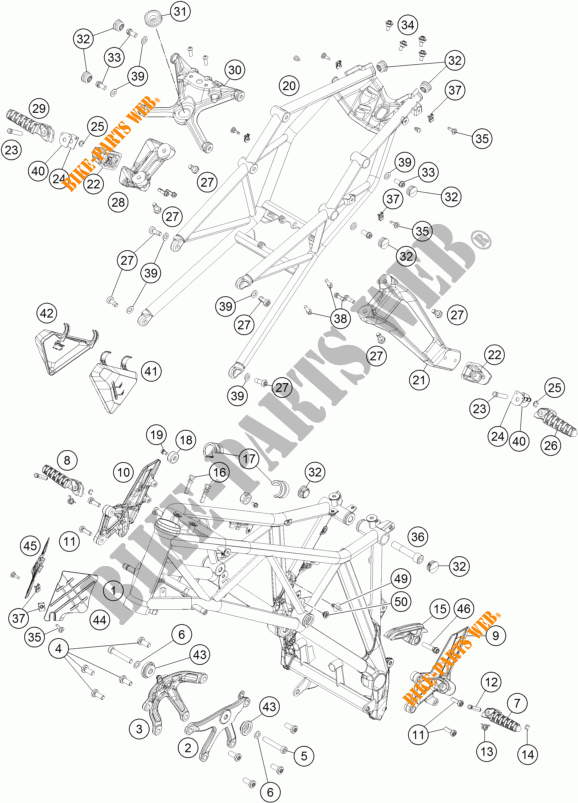 FRAME voor KTM 1290 SUPER DUKE R ORANGE ABS 2014