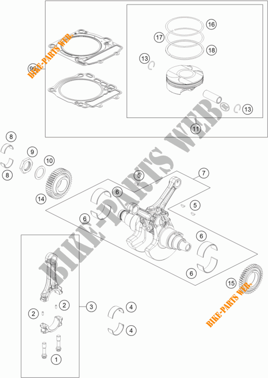 KRUKAS / ZUIGER voor KTM 1290 SUPER DUKE R ORANGE ABS 2014