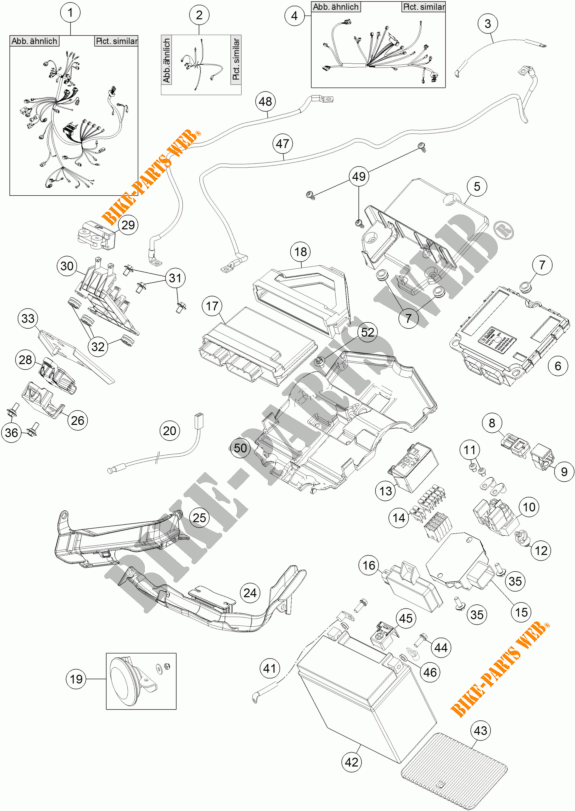 KABELBOOM voor KTM 1290 SUPER DUKE R ORANGE ABS 2014