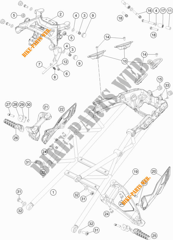 ACHTERFRAME voor KTM 1290 SUPER DUKE GT WHITE 2020