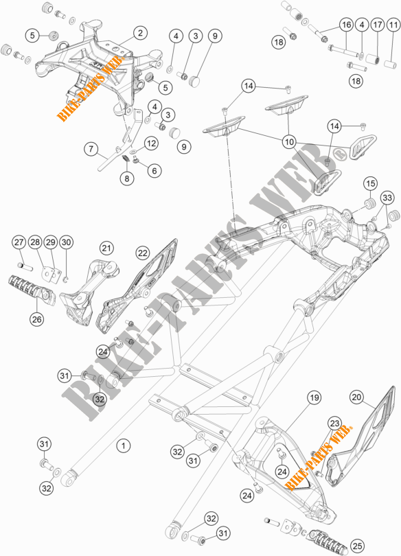 ACHTERFRAME voor KTM 1290 SUPER DUKE GT BLACK 2019