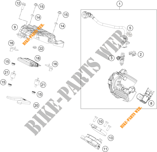 GASKLEP HUIS voor KTM 390 DUKE WHITE - CKD 2020