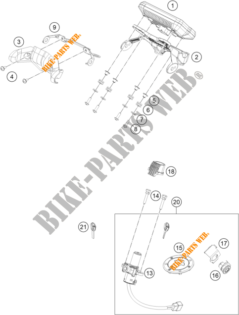CONTACTSCHAKELAAR voor KTM 390 DUKE ORANGE - CKD 2020