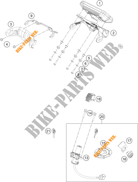 CONTACTSCHAKELAAR voor KTM 390 DUKE WHITE - B.D. 2020