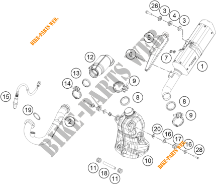 UITLAAT voor KTM 390 DUKE ORANGE - B.D. 2020