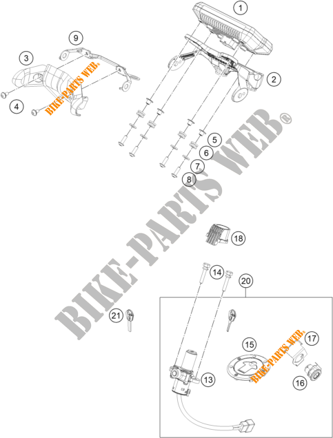 CONTACTSCHAKELAAR voor KTM 390 DUKE ORANGE - B.D. 2019