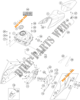 TANK / ZADEL voor KTM 390 DUKE WHITE - B.D. 2019