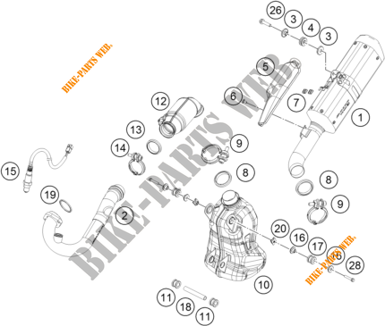 UITLAAT voor KTM 250 DUKE ORANGE - B.D. 2020