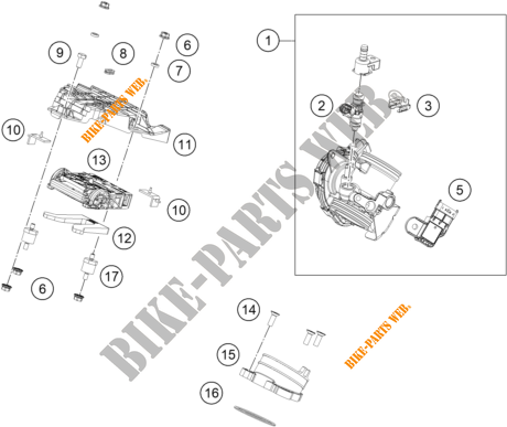 GASKLEP HUIS voor KTM 390 ADVENTURE WHITE - B.D. 2020