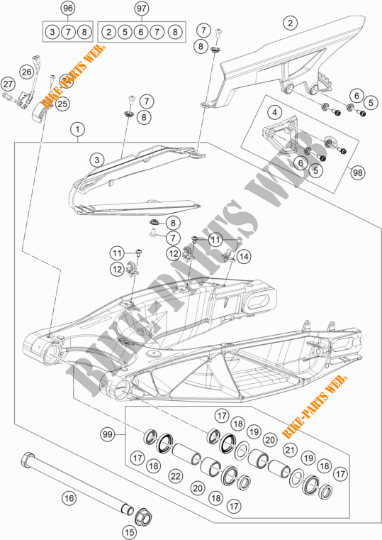 ACHTERBRUG voor KTM 1290 S ADVENTURE S ORANGE 2020