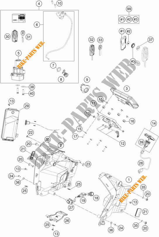 CONTACTSCHAKELAAR voor KTM 1290 SUPER ADVENTURE S ORANGE 2020