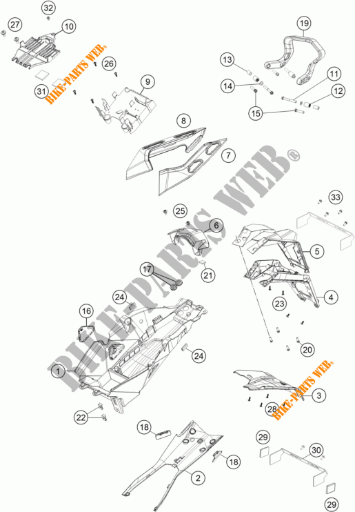 ACHTERSPATBORD  voor KTM 1290 SUPER DUKE GT ORANGE 2018