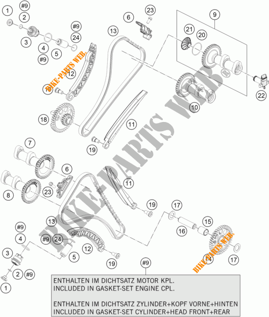 DISTRIBUTIERIEM voor KTM 1290 SUPER DUKE GT ORANGE 2018