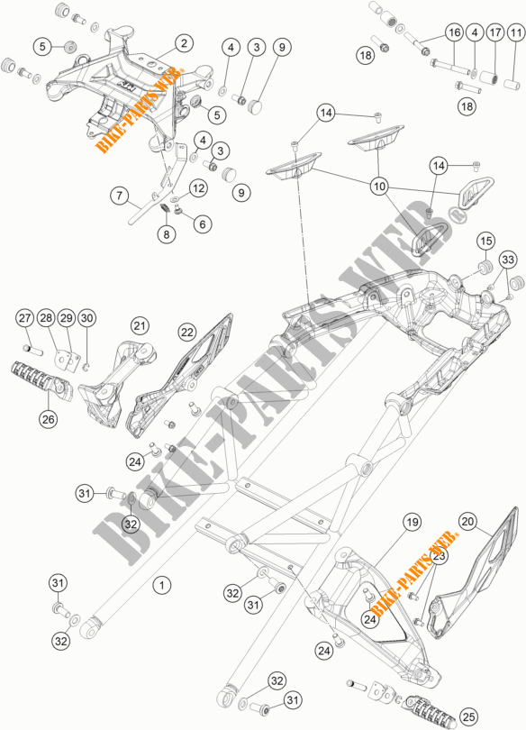 ACHTERFRAME voor KTM 1290 SUPER DUKE GT BLACK 2018