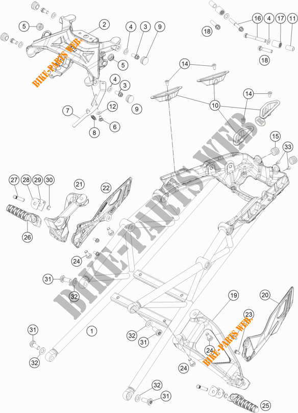 ACHTERFRAME voor KTM 1290 SUPER DUKE GT BLACK 2021