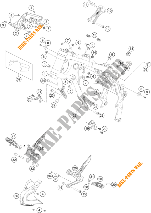 FRAME voor KTM 890 DUKE ORANGE 2021