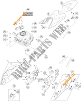 TANK / ZADEL voor KTM 390 DUKE SILVER - CKD 2021