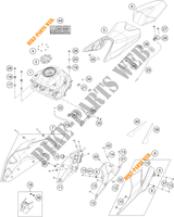 TANK / ZADEL voor KTM 390 DUKE WHITE - CKD 2021