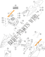 TANK / ZADEL voor KTM 390 DUKE WHITE - B.D. 2021