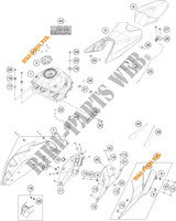 TANK / ZADEL voor KTM 390 DUKE SILVER - B.D. 2021