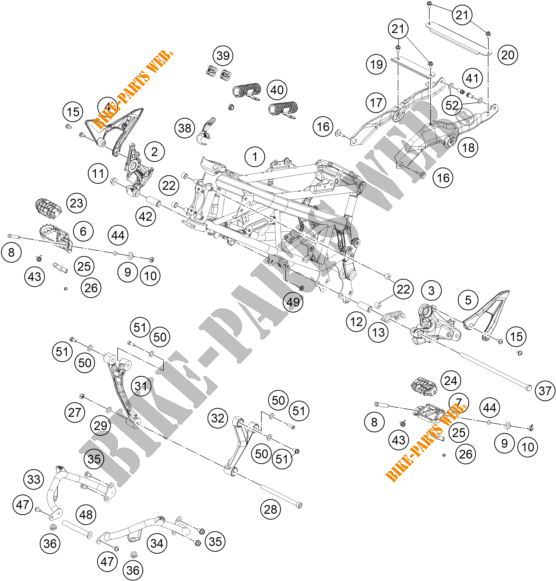FRAME voor KTM 390 ADVENTURE ORANGE - CKD 2021