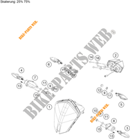 KOPLAMP / ACHTERLICHT voor KTM 390 ADVENTURE ORANGE - B.D. 2021