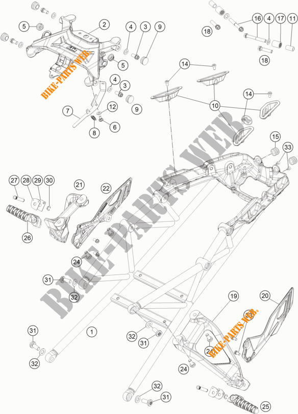 ACHTERFRAME voor KTM 1290 SUPER DUKE GT GREY 2017