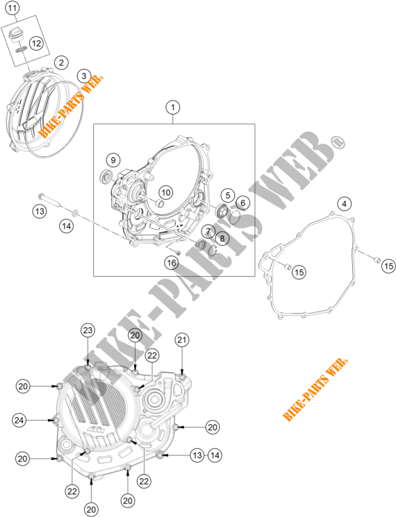 KOPPELINGS DEKSEL voor KTM 450 XC-F 2021