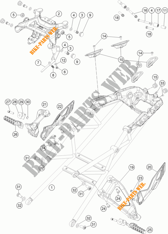 ACHTERFRAME voor KTM 1290 SUPER DUKE GT GREY 2017
